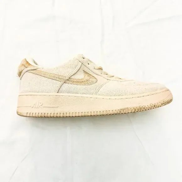 Nike Air Force 1 x Stussy Fossil AF1 Low Cream Low Top Sneaker Size 8